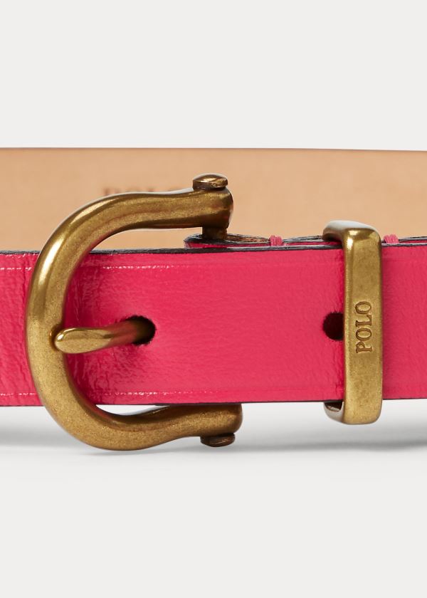 Cinturones Polo Ralph Lauren Mujer Rosas - Leather Stirrup - XLRWM6734